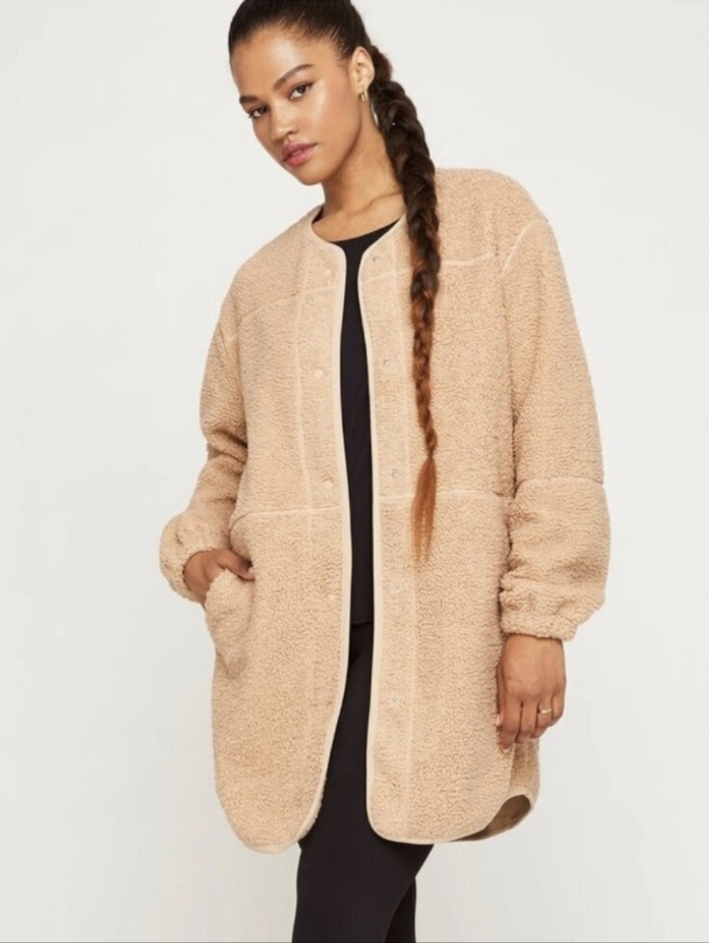 Gentle Fawn Aria Long Sherpa Fleece Jacket XS Camel Coloured